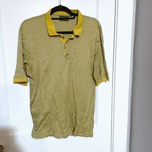 Vtg Bobby Jones Golf Polo Shirt Short Sleeve GOLD Yellow Mens XL Made In Italy